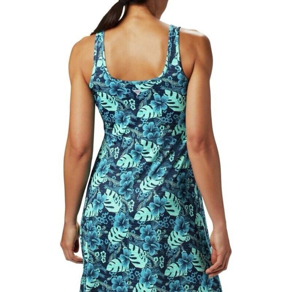Columbia Sundress Size S Blue Floral Freezer III UV Protection Tropical Beach - Picture 3 of 11